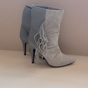 Raye suede boots with fringe